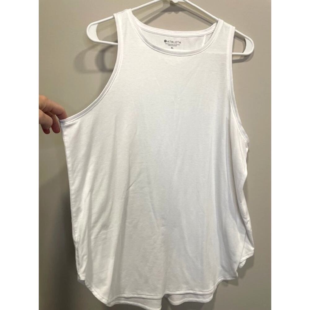 Athleta Set of 2 Tanks White Cotton Breathable Athletic Tops Size XL - Picture 12 of 12